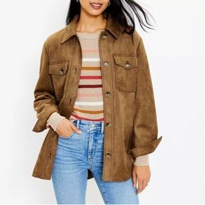 LOFT faux suede shirt jacket M